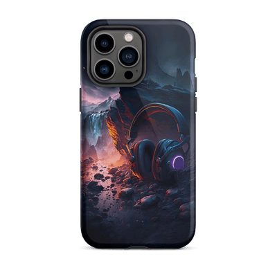 Tough Mobile Case for iPhone® | Gaming Headset on a Rock Gloomy Night