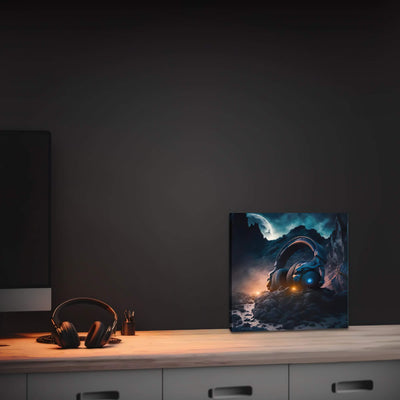 Thick Canvas | Gaming Headset on a Rock Luminous Moon