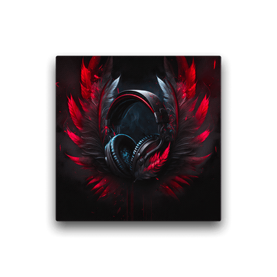 Thick Canvas | Dark Red Feather Headset
