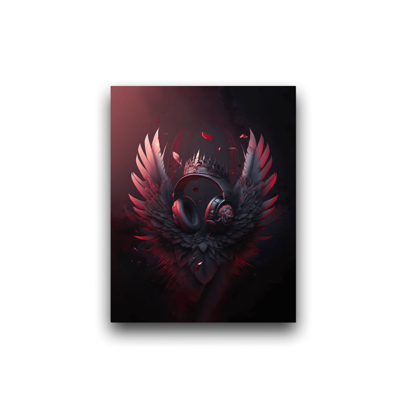 Glossy Metal Print | Gaming Crown Feather Headset