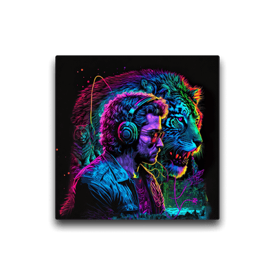 Thick Canvas | Neon Light Gamer & Lion