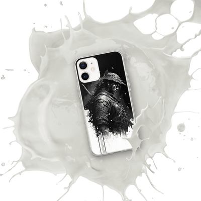 Clear Mobile Case for iPhone® | Samurai 1 Black'n White Japanese Art