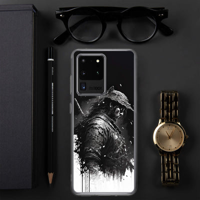 Clear Mobile Case for Samsung® | Samurai 1 Black'n White Japanese Art