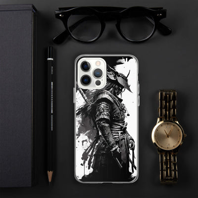 Clear Mobile Case for iPhone® | Samurai 2 Black'n White Japanese Art