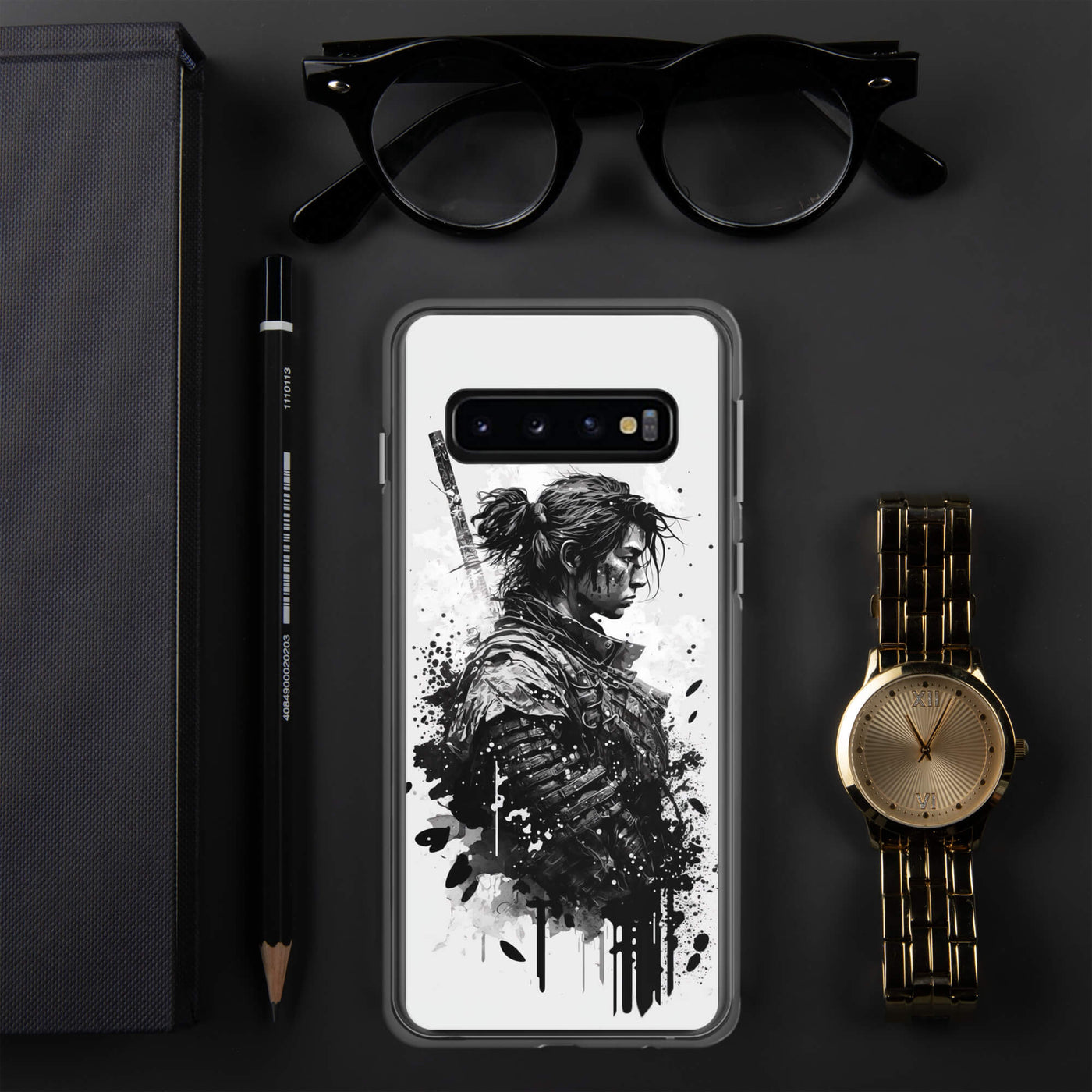 Clear Mobile Case for Samsung® | Samurai 3 Black'n White Japanese Art