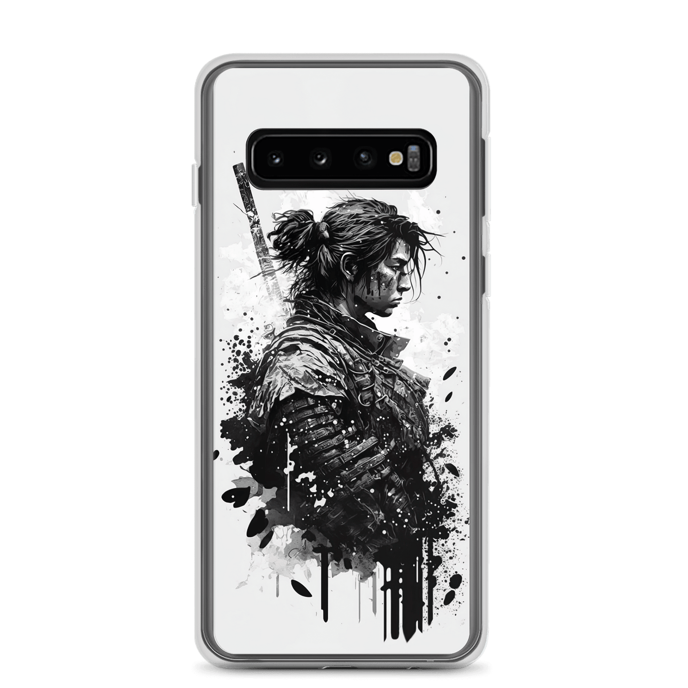 Clear Mobile Case for Samsung® | Samurai 3 Black'n White Japanese Art