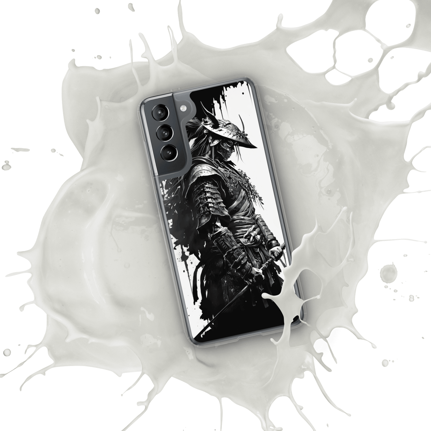 Clear Mobile Case for Samsung® | Samurai 4 Black'n White Japanese Art