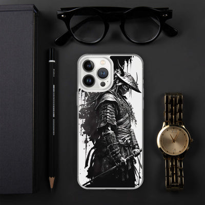 Clear Mobile Case for iPhone® | Samurai 4 Black'n White Japanese Art