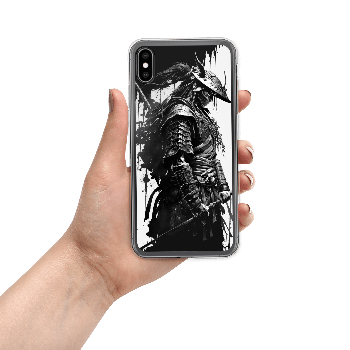 Clear Mobile Case for iPhone® | Samurai 4 Black'n White Japanese Art