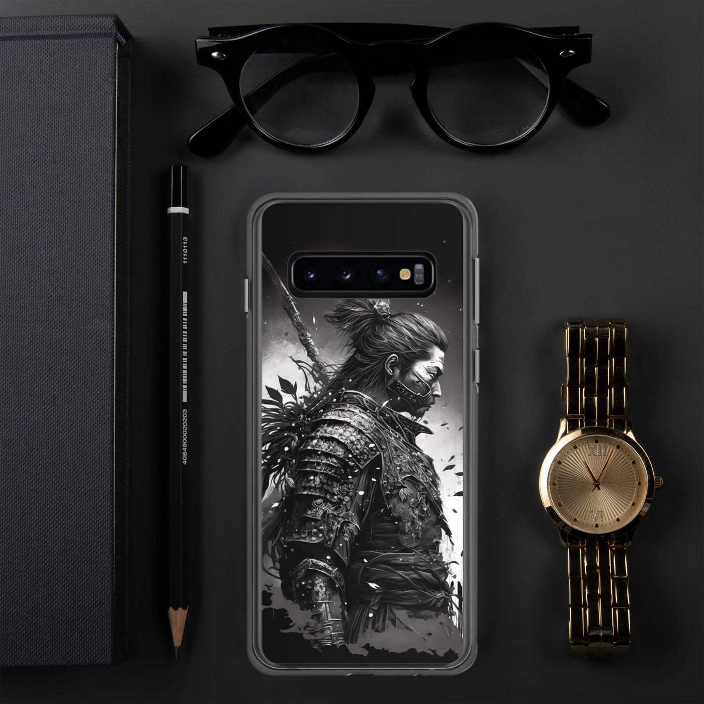 Clear Mobile Case for Samsung® | Samurai 5 Black'n White Japanese Art
