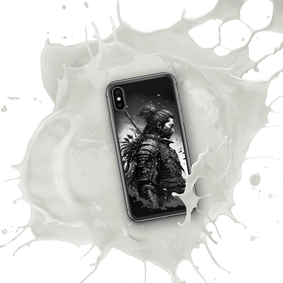 Clear Mobile Case for iPhone® | Samurai 5 Black'n White Japanese Art