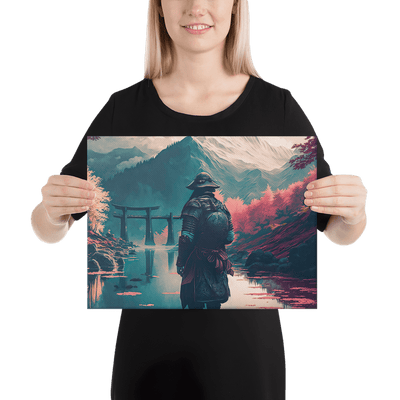 Thick Canvas | Samurai on the River Mountain background