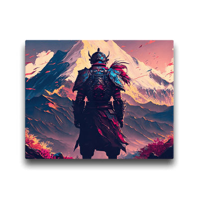 Thick Canvas | Samurai standing infront of beautiful Mountains