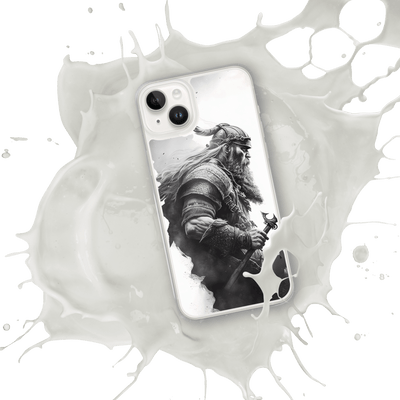 Clear Mobile Case for iPhone® | Viking Japanese Black'n White Masterpiece Art
