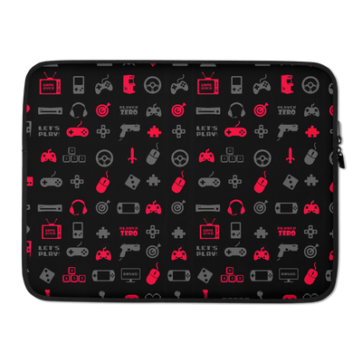 Stylish Laptop Sleeve | Red Gaming Icon Symbol Patterns
