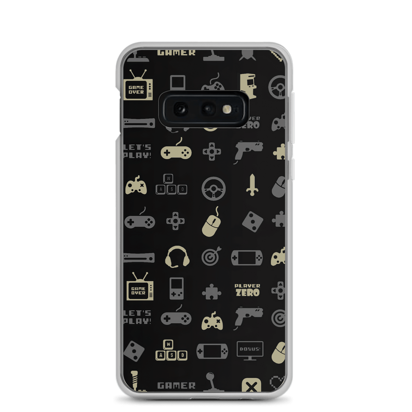 Clear Mobile Case for Samsung® | Luxurious Yellow Gaming Icon Symbol Patterns