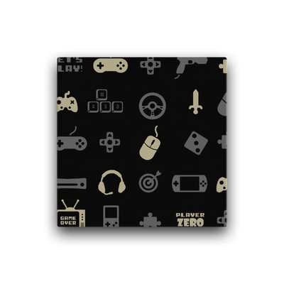 Thick Canvas | Luxurious Yellow Gaming Icon Symbol Patterns