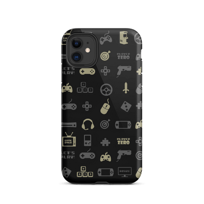 Tough Mobile Case for iPhone® | Luxurious Yellow Gaming Icon Symbol Patterns