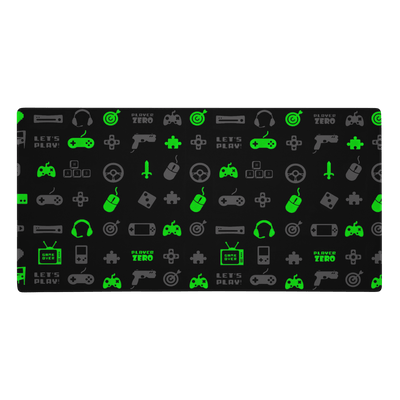 Premium Gaming Mouse Pad | Luminous Green Gaming Icon Symbol Patterns